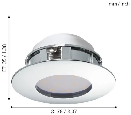 Eglo 95822 - SET 3x LED Beépíthető lámpa PINEDA 1xLED/4,9W/230V