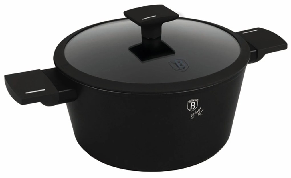 Matt fekete indukciós tapadásmentes lábas fedővel 4,1 L Berlinger Haus Matte Black