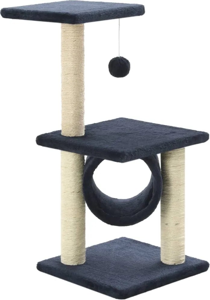 vidaXL sötétkék macskabútor szizál kaparófákkal 65 cm