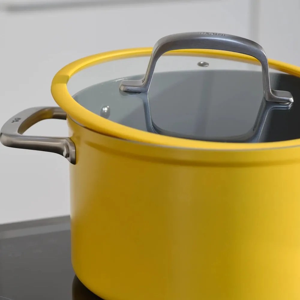 Indukciós tűzhelyhez alkalmas edény fedővel-kerámia felülettel 5,5 l Meda 3.0 – FABINI