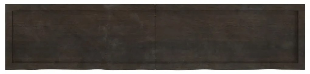 sötétbarna kezelt tömör tölgyfa fali polc 180 x 40 x (2-6) cm