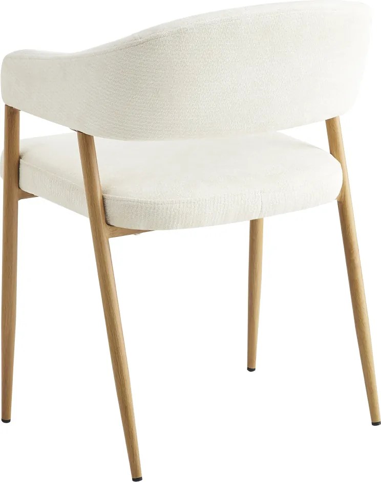 Dizájner étkezőszék, krémszínű/bükk, NIZAR TYP 1