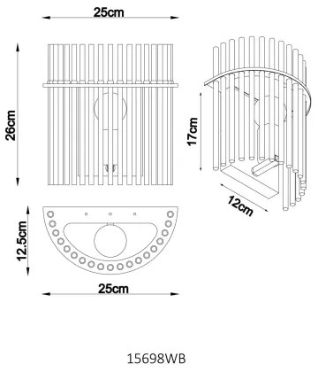 Globo 15698WB - Fali lámpa GORLEY 1xE27/60W/230V