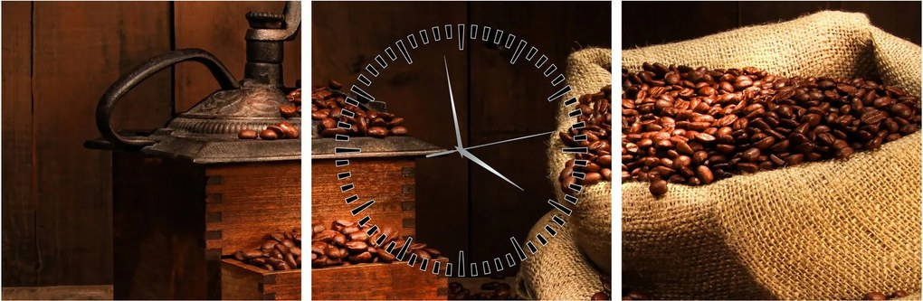 Kávé képe (órával) (90x30 cm)