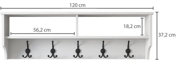 Fali fogas RANI 120x37,2 cm fehér