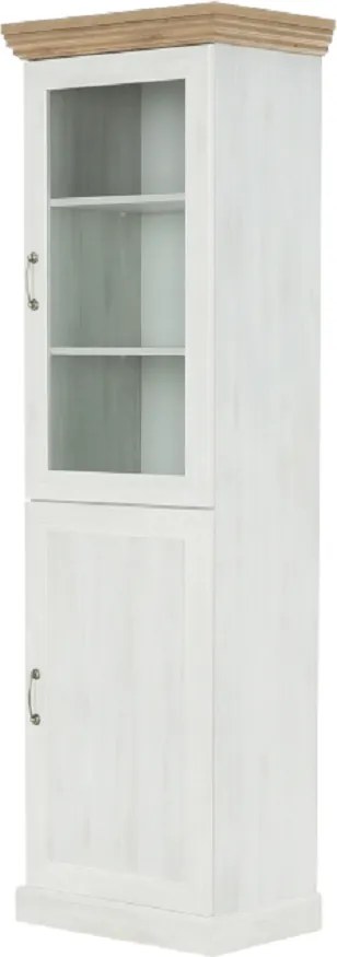 vitrines szekrény, északi sosna/vadtölgy, ROYAL W1D