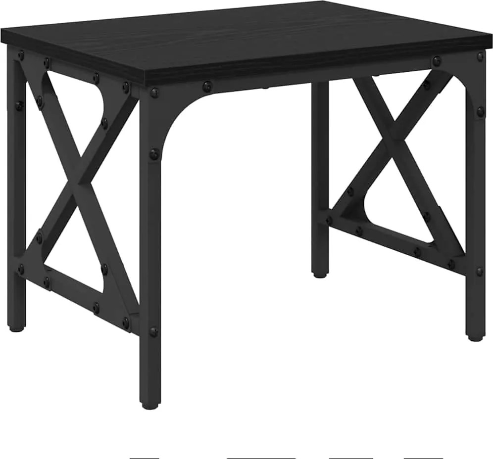 vidaXL Nyomtatóállvány Állítható Fekete tölgy 40 x 30 x 31 cm Faanyag