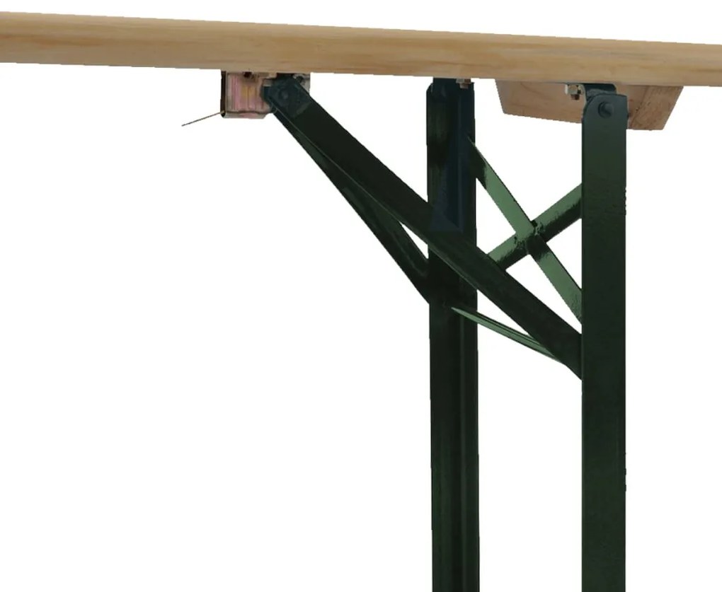 összecsukható fenyőfa sörasztal 2 sörpaddal 220 cm