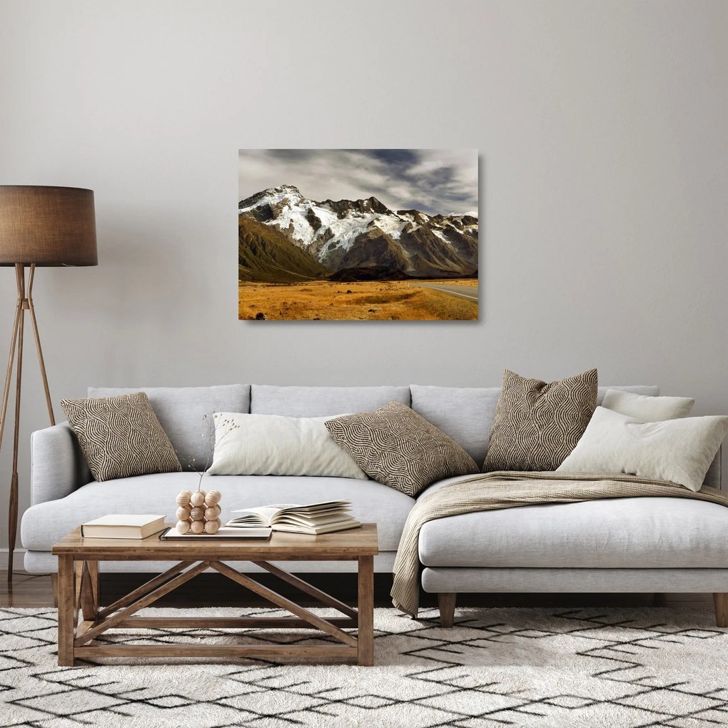 Mount Sefton, Új-Zéland képe (üvegen) (70x50 cm)