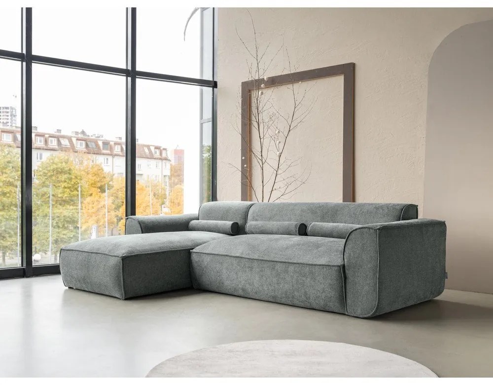 Zöld sarokkanapé (bal oldali) Flex Felix – Miuform