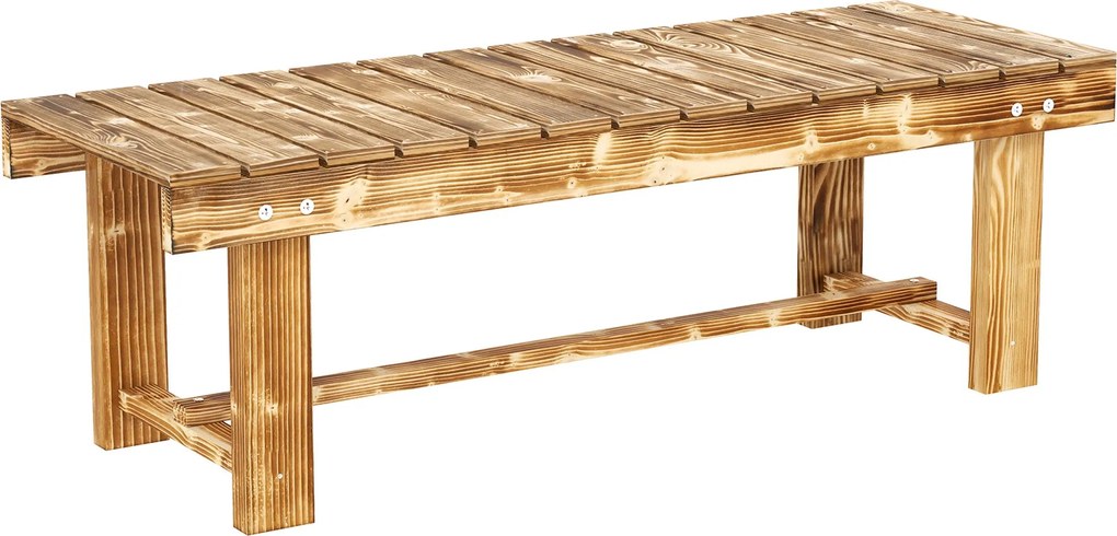 Outsunny Kerti Pad, 2 Személyes Fa Pad, Ülő Pad, Kerti Bútor, Rusztikus Pad, Tömb Fa, Sötét Barna, 110 x 38 x 35 cm | Aosom
