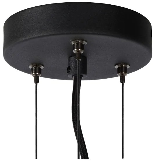 Lucide 45401/40/65 - Csillár zsinóron OLIVIA 3xE27/40W/230V átm. 40 cm fekete