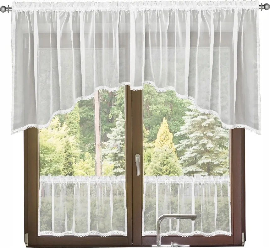 Gyönyörű Fátyol Karnis Csipke függöny 290x110