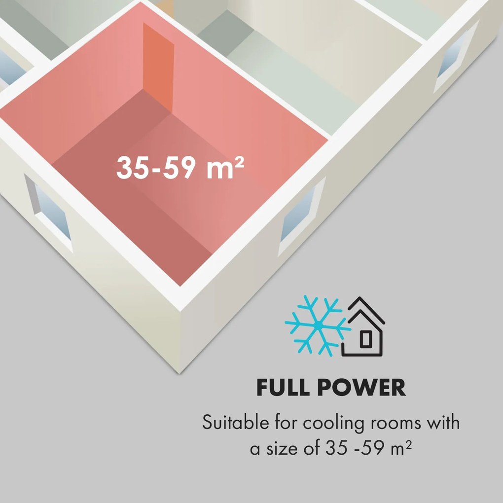 Iceblock, mobil klíma, 3 az 1-ben, 12 000 BTU/3,5 kW, 400 m³/h max., fehér