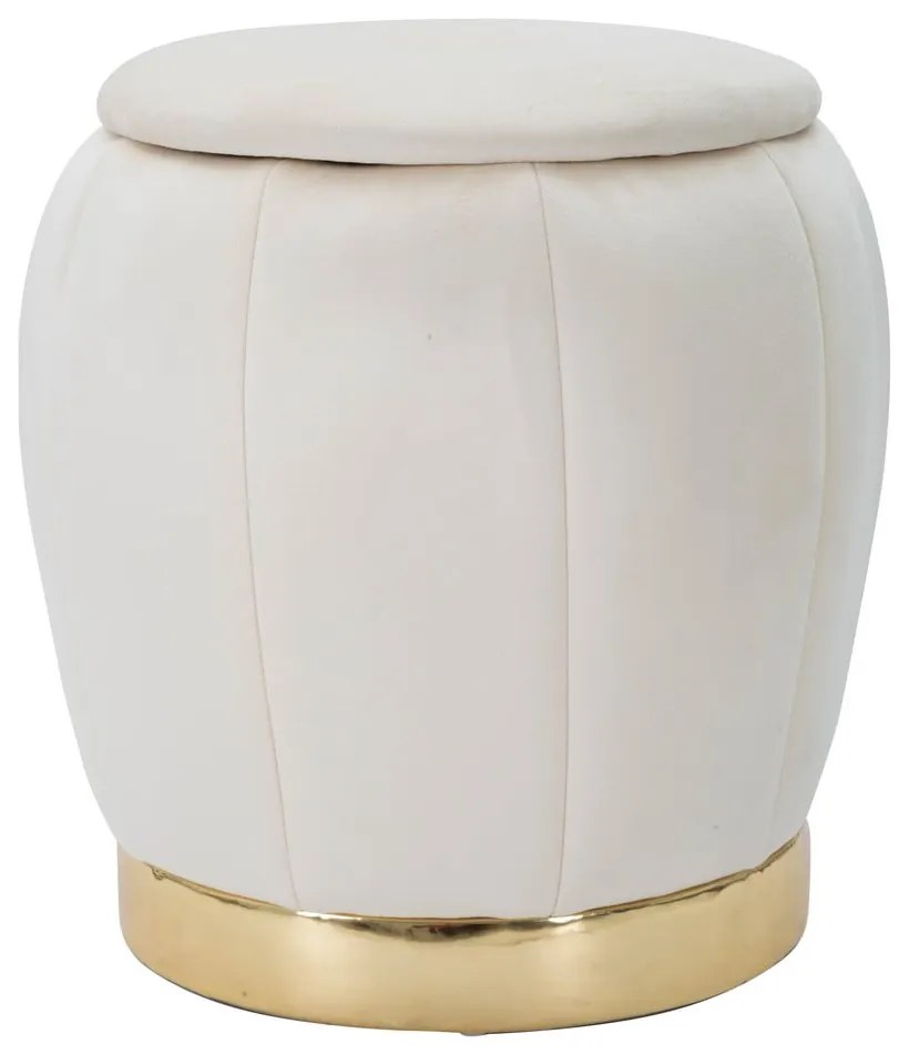 Krémszínű bársony puff Paris – Mauro Ferretti