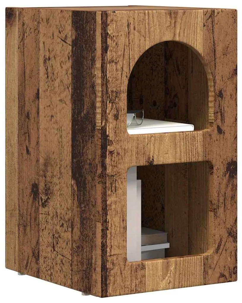 vidaXL Éjjeli asztal 2 pcs Öreg fa 29.5 x 35 x 50 cm Faanyag