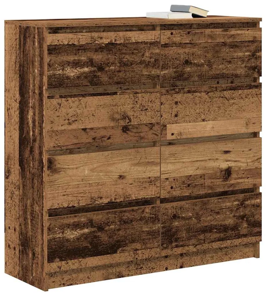 antik fa színű szerelt fa tálalószekrény 100x35x99 cm