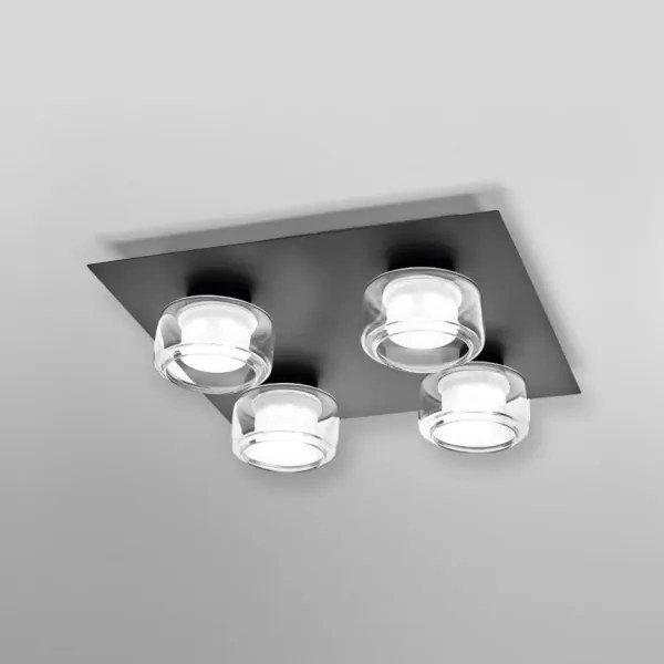 Osram -LED Fürdőszobai mennyezeti lámpa ORBIS FLAME 4xLED/5,5W/230V IP44 fekete