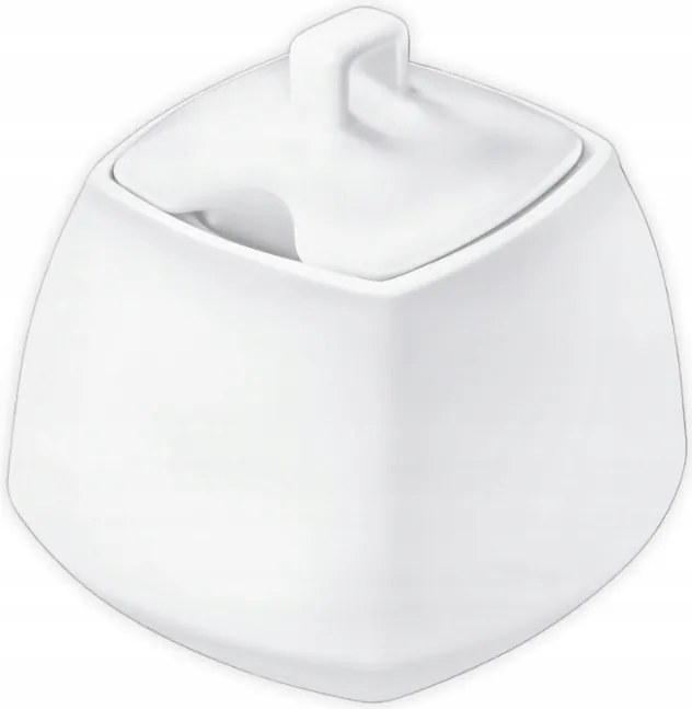 Cukortartó fehér négyzet alakú porcelán Wilmax 340 ml