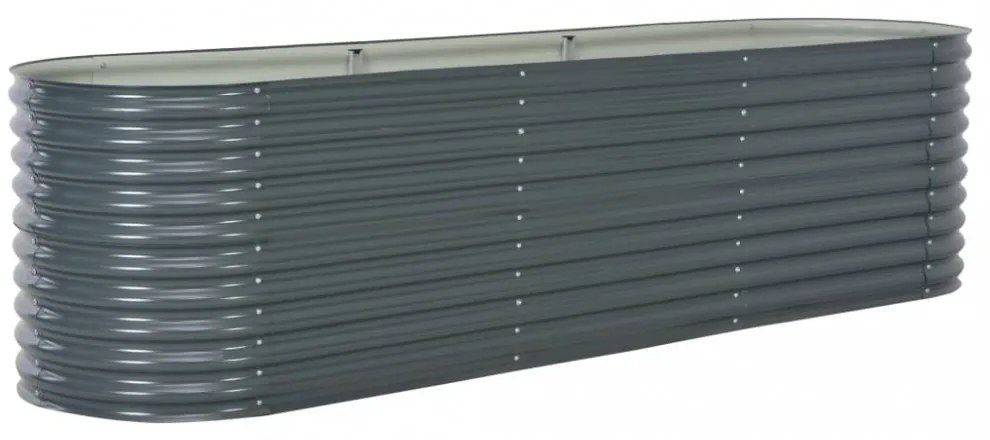 szürke horganyzott acél kerti magaságyás 320 x 80 x 81 cm