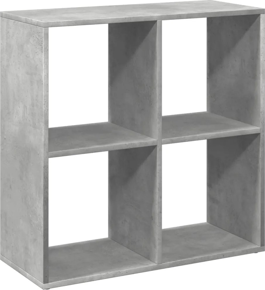 vidaXL betonszürke szerelt fa elválasztó könyvespolc 69,5x29x69,5 cm