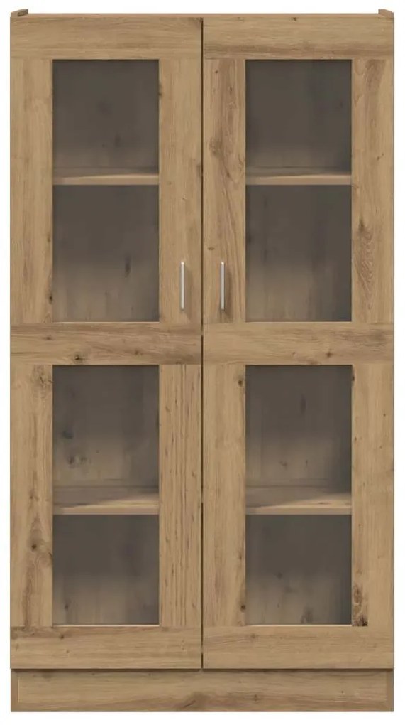 kézműves tölgy színű szerelt fa magasszekrény 82,5x30,5x150 cm