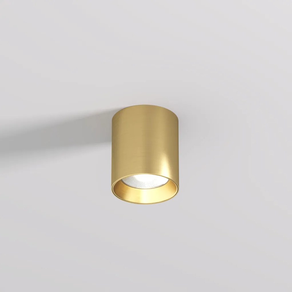 DK/EU-2610-SB Surface mounted ceiling downlight SHINE TUBE series, D70*H80, LED, IP20, 3000К, 10W, RA≥90, satin brass color, aluminum — DK/EU-2610-SB