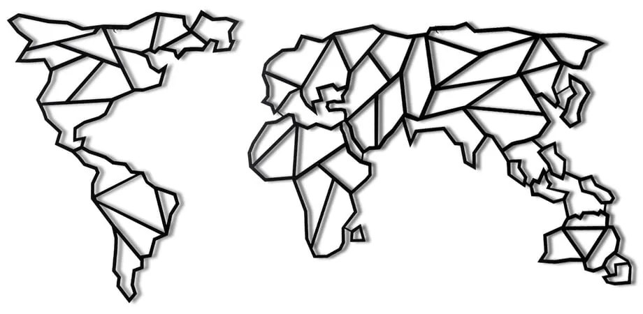 Map fém fali dekoráció, 60 x 130 cm