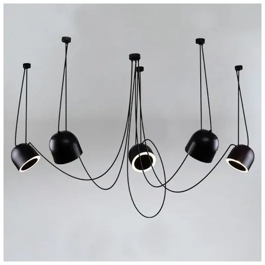 Shilo 9038 - Csillár zsinóron DOHAR 5xE14/15W/230V pók fekete