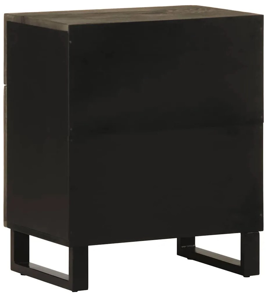 fekete tömör mangófa éjjeliszekrény 50 x 33 x 60 cm