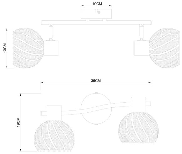 Globo 54025-2 - Spotlámpa WILLY 2xE27/40W/230V
