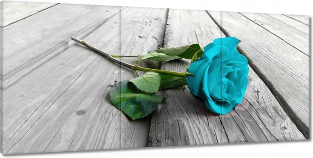 Festmények 210x100 Kék rózsa a deszkákon
