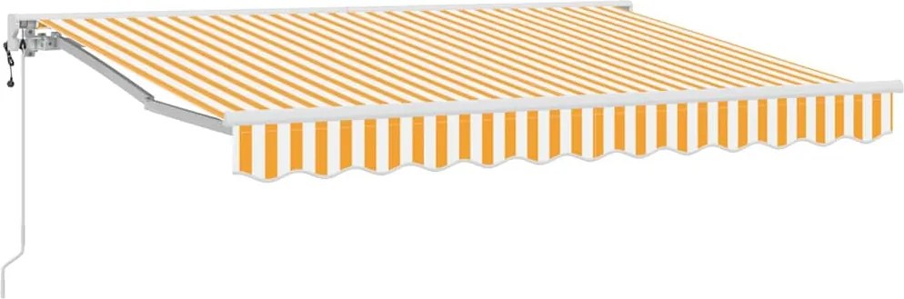 vidaXL Behúzható napellenző Sárga és Fehér 250 x 200 cm
