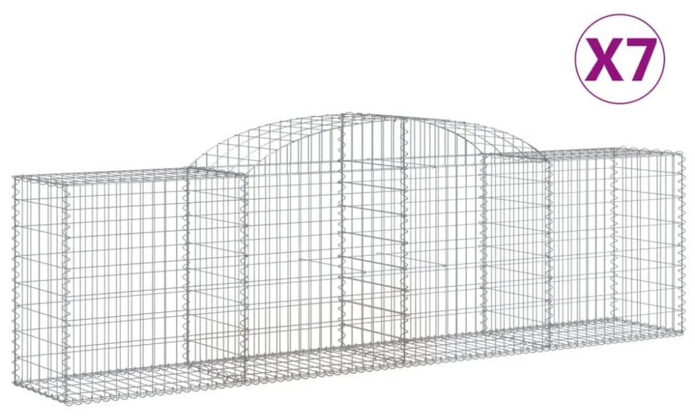 7 db íves horganyzott vas gabion kosár 300x50x80/100 cm