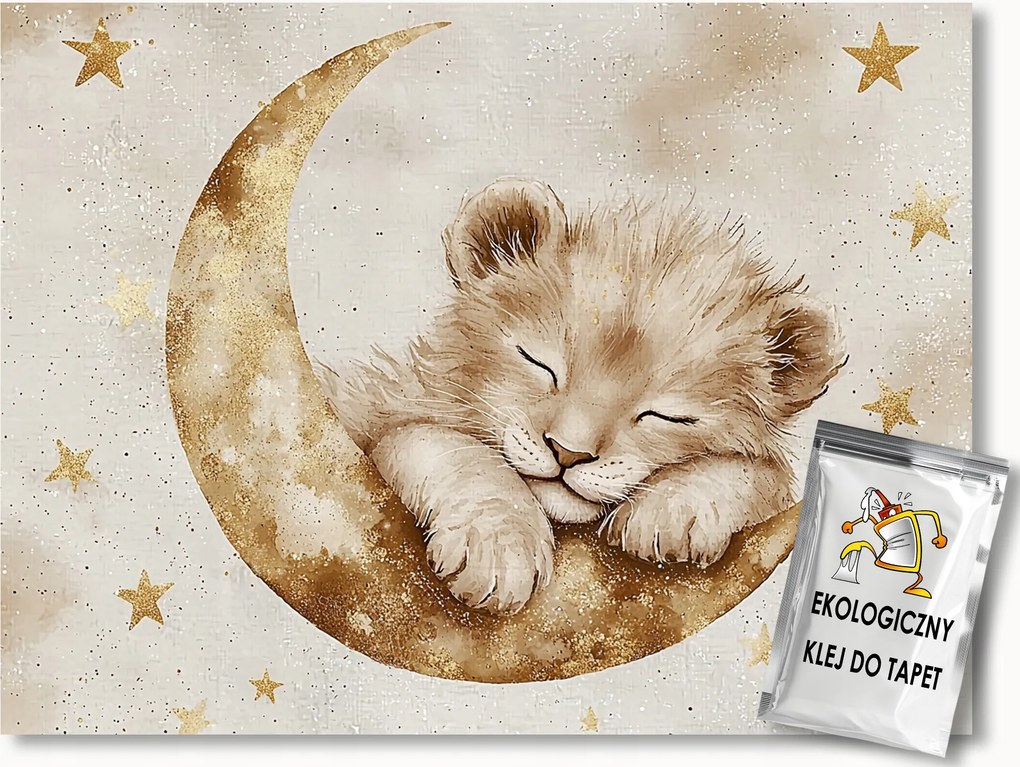 Fotótapéta Flizelina Ég Hold Csillagok Álom Oroszlán Oroszlánkölyök 350x250 ragasztó