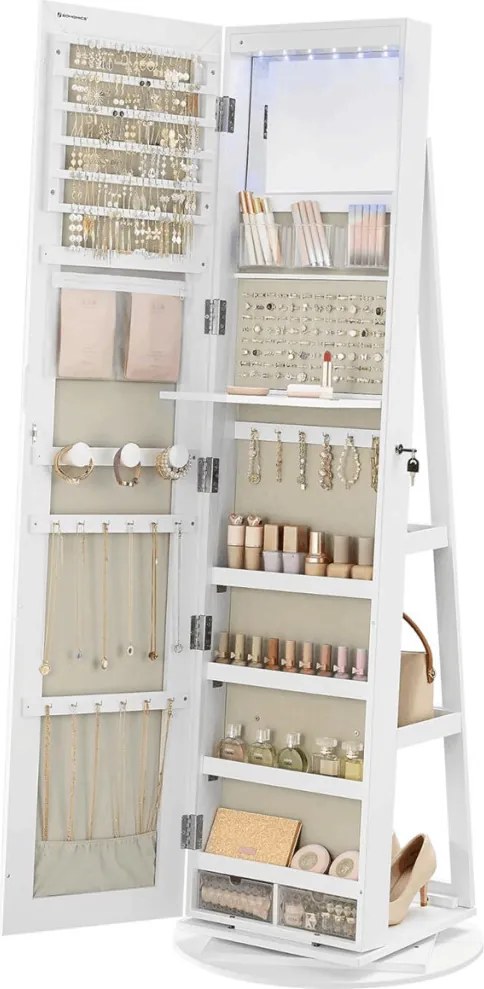 Zrcadlo, mdf, bílá, AZR-E1207 WT