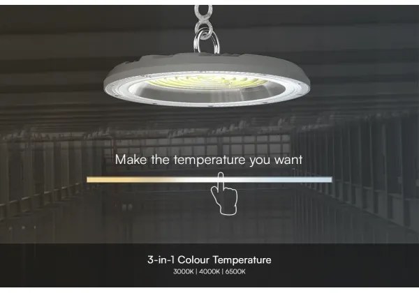 LED Ipari lámpa High Bay LED/100W/230V 3000/4000/6500K IP65 ø 23,5 cm
