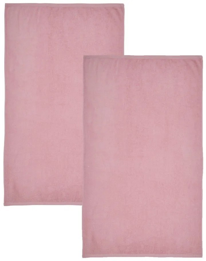 Rózsaszín gyorsan száradó frottír pamut fürdőlepedő szett 2 db-os 90x140 cm Quick Dry – Catherine Lansfield