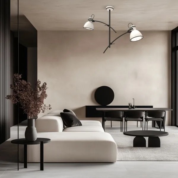 Rudas mennyezeti csillár ZUMBA 2xE27/60W/230V fehér/fekete