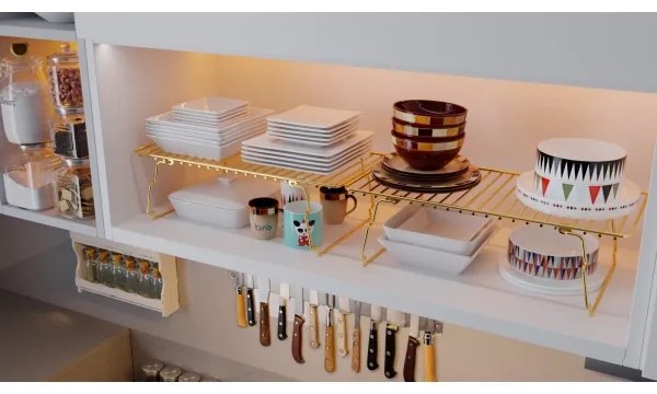 Polcrendező 42x19 cm arany