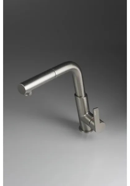 Deante BQS_D73M - SILIA konyhai csaptelep kihúzható zuhanyfejjel, titánszínű