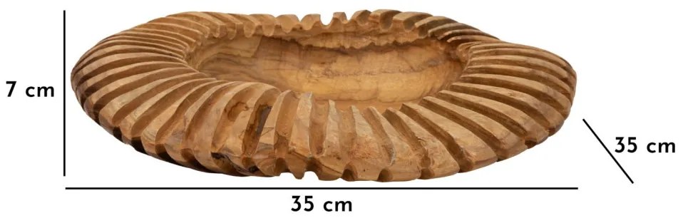 Tálca geris teak ø 35x7cm