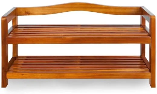 Casaria® Akácfa cipőtartó állvány - 2 szintes