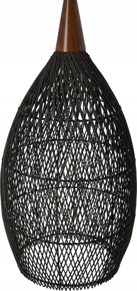 Rusztikus rattan függőlámpa 35 cm (fekete)