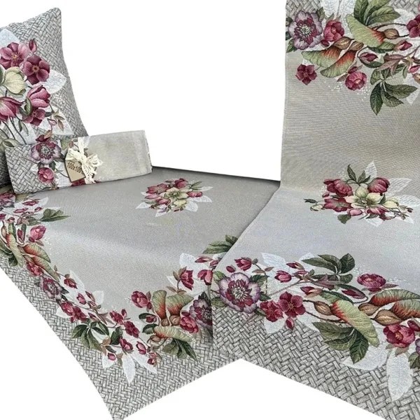 Elegáns asztali futó Eden Virágos 40x100 cm Chenille 0,4x1 m