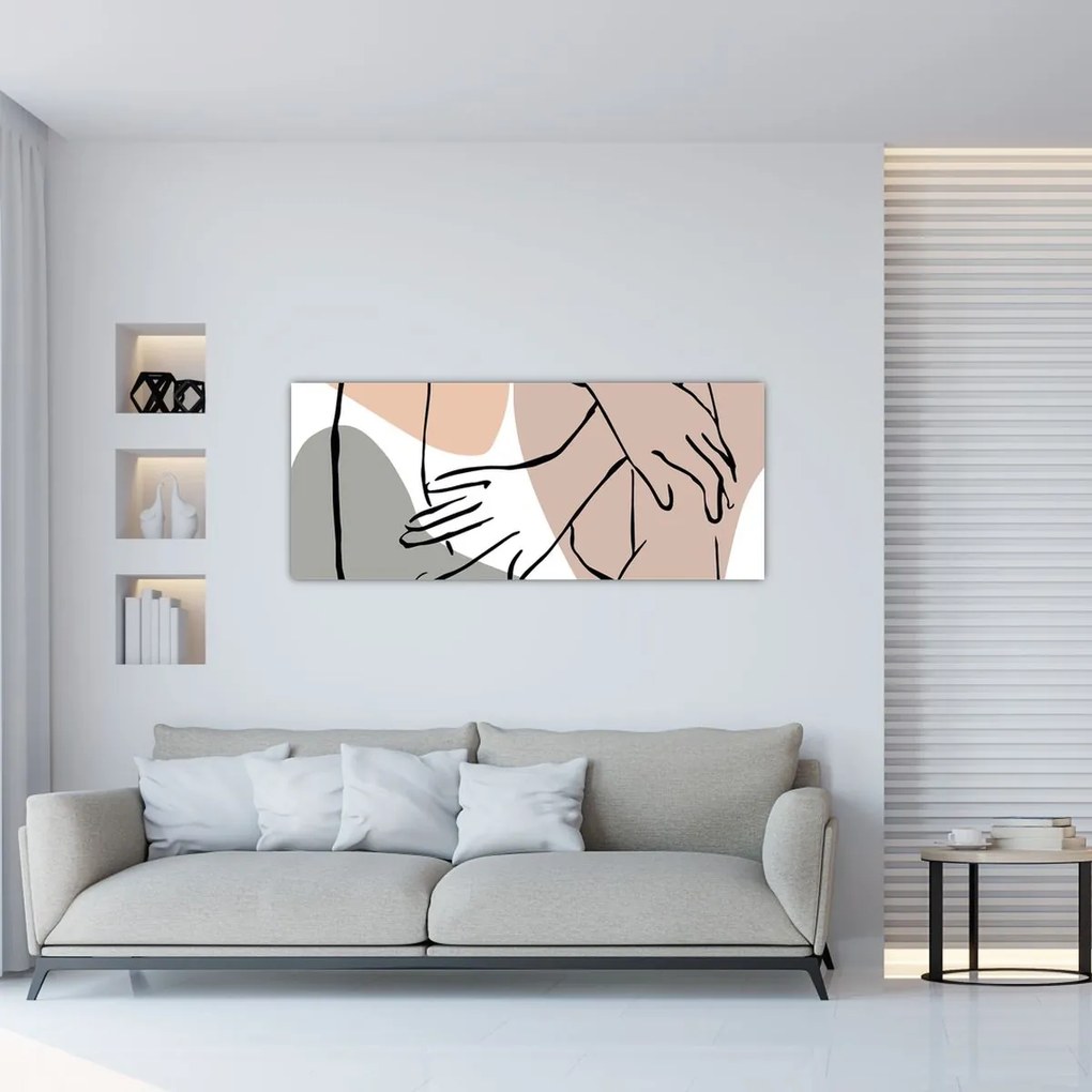 Kép - Női test vonal művészet N⁰2 (120x50 cm)