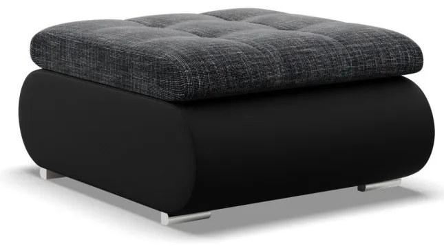 Tokio puff, fonott + műbőr, szürke - fekete
