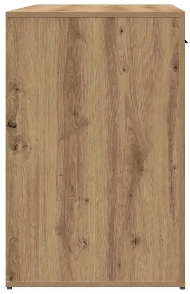 kézműves tölgy színű szerelt fa íróasztal 100 x 49 x 75 cm