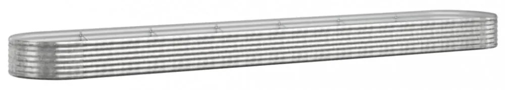 ezüstszínű horganyzott acél kerti magaságyás 544x100x36 cm