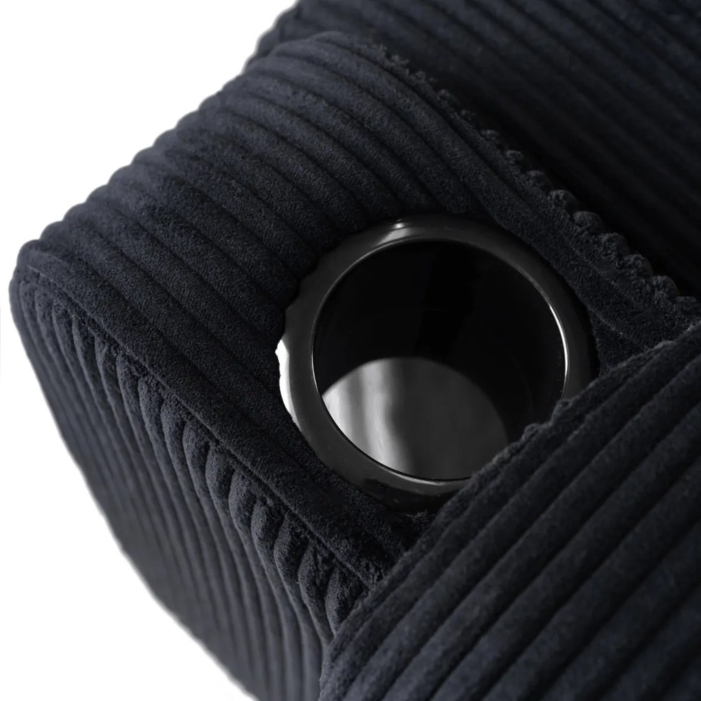 Dönthető fotel fekete kordbársony, TORRES